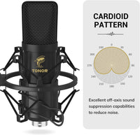 1 x RAW Customer Returns TONOR XLR Cardioid Condenser Microphone Kit Professional Cardioid Studio with T20 Microphone Arm, Microphone Shock Mount, Pop Filter for Recording, Podcasting, Voice-Over, Streaming, Home Studio TC20  - RRP €74.99