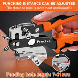 1 x RAW Customer Returns Hole punch pliers for leather, belt hole punch pliers, leather belt puncher rotary hole punch pliers with leverage for punching holes in belts orange V-shape  - RRP €20.9