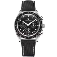 1 x RAW Customer Returns Pagani Design 1701 Men s Watch, Gents Chronograph, Japan VK63 Caliber, White Dial, Stainless Steel Bracelet, 100m Waterproof Watch. 1701 - Luna Nera - B  - RRP €119.99