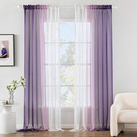 1 x RAW Customer Returns MIULEE Curtains Purple Transparent Living Room Modern Curtain Two-tone Sliding Curtains Curtains Bedroom Set of 2 140 x 260 cm - RRP €26.05