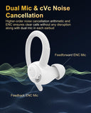 1 x RAW Customer Returns Bluetooth Headphones Sport, in Ear Headphones Wireless Bluetooth 5.3 with HD Mic, Outstanding Sound, 40 Hours Playtime, Comfort Fit, Dual LED Display, IP7 Waterproof Earbuds with Ear Hooks, White - RRP €32.99