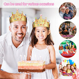 18 x Brand New Abaodam 12pcs Golden Crown Hats Birthday Crown Hats With Self-Adhesive Diamond Stickers Paper Crown Hats Princess Prince Birthday Party - RRP €298.98