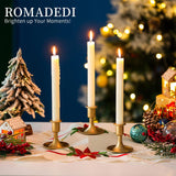 12 x Brand New Romadedi Gold Candelabra Candle Holders - Metal Candelabra Table Candle Holders for Centerpieces, Taper Candles, Wedding Decorations Birthday Christmas Halloween Gift, Set of 12 - RRP €413.28