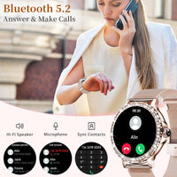 1 x RAW Customer Returns Fitonus Smartwatch Women with Phone Function 1.3 Inch HD Touchscreen, Smart Watch with Period Tracking, 110 Sports, Heart Rate, SpO2 Sleep Monitor, IP68 Fitness Watch Tracker for iOS Android - RRP €44.26