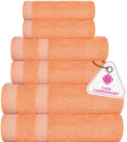 1 x RAW Customer Returns Casa Copenhagen Solitaire 6-piece towel set - Malibu Peach, 600 g m . 2 bath towels, 2 hand towels, 2 washcloths made of soft Egyptian cotton for bathroom, kitchen and shower - RRP €44.99