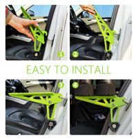 1 x RAW Customer Returns TOOENJOY Universal Car Door Step, Folding Pedal, Both Feet Stand Pedal Ladder, Easy Roof Access for Most Cars SUV Maximum Load 400lbs Green - RRP €43.99