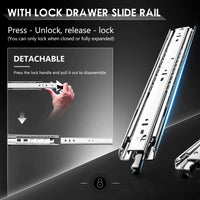 1 x RAW Customer Returns AOLSHENG drawer rail full extension 300 mm, heavy drawer guides with lock 68 kg load capacity, 1 pair 2 pieces  - RRP €30.88