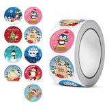 1 x Brand New 500 Pcs 1 Roll Christmas Cartoon Stickers 1 Inch Round Self Adhesive Labels Decorative Marking Stickers Easy Tear Tape for DIY Gift Book Envelopes Package Seal and Decorative A  - RRP €20.4