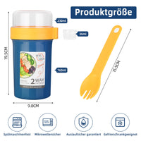 18 x Brand New Lyfeesis M slibecher to Go, 760ml 230ml, Practical Joghurtbecher f r Kinder, 2-in-1 M slibecher to Go mit L ffel, M slischale, M slidose, M slibox, Cornflakes Joghurt to Go Becher Blue  - RRP €345.6