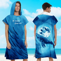 1 x RAW Customer Returns LOMTRATS Quick Dry Surf Poncho Changing Towel Bathrobe Hoodie for Adults Men Women or Family Microfiber Swimming Beach Surfing Diving Home Bathing - RRP €19.14