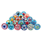 1 x RAW Customer Returns Ajuny Handmade Painted Ceramic Knobs Cabinet Door Drawer and Furniture Colorful Handles Hand Painted Kitchen Cupboard Glossy Surface Handles Pull Knob Multicolor, 20pcs - RRP €19.15