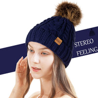 3 x Brand New REDESS Women s Winter Bobble Beanie Hat with Warm Fleece Lined, Thick Slouchy Snow Knit Skull Ski Cap - RRP €59.97