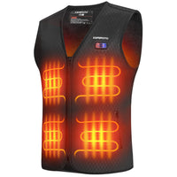 1 x RAW Customer Returns KEMIMOTO Heated Vest for Men, Washable Thermal Vest with 8 Heater Places, 2 Controllers, USB Rechargeable for Skiing, Fishing, Hunting, Motorcycle, Camping No Battery  - RRP €59.5