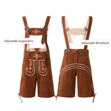 1 x RAW Customer Returns Adisno Lederhosen,Oktoberfest Lederhosen,Men s Lederhosen,Men s Oktoberfest Pants,Men s Oktoberfest Costume,Brown, Embroidered, Flannel Material 50  - RRP €39.34