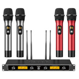 1 x RAW Customer Returns TONOR 4x5 Channel Metal Wireless Microphone System, 4 Antennas for 90m UHF Range, Stable Signal Transmission Mic for Singing, Party, Church, Karaoke, Red - RRP €199.99