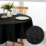 1 x RAW Customer Returns DWCN Black tablecloth, round 180 cm, stain protection, washable table linen, waterproof table cloth for dining room, garden, party, wedding or household - RRP €23.99