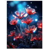 6 x Brand New 5D Diamond Painting Adults, Red Quinoa Flower Diamond Painting Pictures Full Drill, Flower DIY Diamond Painting Pictures Kits by Numbers for Children Girls Home Wall Decoration - 30x40cm LM  - RRP €122.4