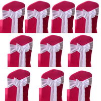 1 x RAW Customer Returns CHENGZI 10pcs Satin Chair Sashes with Satin Bow for Wedding Banquet Birthday Event White  - RRP €22.8