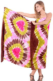 1 x Brand New LA LEELA Women s Bikini Beach Sarong Wrap Maxi Cover up Brown, Tie Dye One Size - RRP €24.0