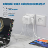 2 x RAW Customer Returns Socket cube without cable, 7 in 1 socket adapter, socket cube with 2 USB 1 Type - C switch, 4-way multiple socket without cable, multiple plug without cable - white multi-plug adapter - RRP €40.32