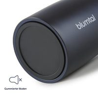 1 x RAW Customer Returns Blumtal thermal mug 380 ml - coffee mug to go made of stainless steel - leak-proof insulated mug cold hot - mug with 360 drinking opening - thermal coffee mug to go quick-press closure - dark blue - RRP €15.12