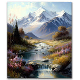 1 x RAW Customer Returns Jigspsyzh Paint By Numbers Adults Landscape Snow Mountain - DIY Hand Painted Oil Painting Kit for Beginners, with 4 Brushes and Acrylic Paint Kit As a Gift 40x50cm Frameless  - RRP €14.0