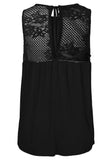 2 x Brand New DOTIN Women s Summer Top Sleeveless Blouse Top Tank Top Elegant Vest Top Plain Floral Pattern Lace Shirt, Black, L - RRP €38.3