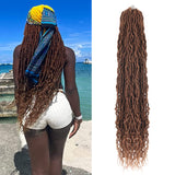 6 x Brand New Lianlian 6 Packs New Faux Locs With Curly End 36 Inch Soft Locs Crochet Hair Distressed Goddess Locs Crochet Braid Pre Looped Crochet Locs For Black Women 36 inch, 30  - RRP €238.14