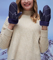 1 x Brand New YISEVEN Women s Lambskin Mittens With Lined Leather Winter Gloves Fur Gloves Winter Finger Gloves Real Leather Sheepskin Fur Lining Leather Gloves Gifts, Imperial Purple M - RRP €37.99