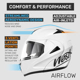 1 x RAW Customer Returns Westt motorcycle helmet men women flip-up helmet jet helmet with chin guard full face helmet scooter helmet motorcycle helmet with ECE DOT certification - RRP €88.34