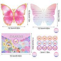 1 x RAW Customer Returns Auidy 6TXD Set of 12 butterfly invitation cards for children s birthday parties, invitation birthday cards for girls boys - 12 invitation cards, 12 envelopes, 12 seal stickers - RRP €6.04