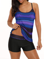 1 x RAW Customer Returns Durio Swimsuit Women s Tummy Control Woman Swimwear Swimsuits Tankinis Tankini with Hot Pants Swimwear Two-Piece with Stripes, Z Purple, EU 46 Label 3XL  - RRP €35.28