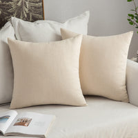 1 x RAW Customer Returns MIULEE Set of 2 cushion covers, linen look cushion cover, decorative cushion, decorative soft sofa cushion, couch cushion for sofa, bedroom with hidden zip, 40 x 40 cm, cream white - RRP €11.09