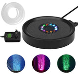 1 x RAW Customer Returns LEDGLE Aquarium Bubble Light, Lighting Round Aquarium Air Bubbler Light, RGB Lighting Aquarium Lighting with Auto 24 Color Changing LEDs, Stones Accessories Decoration - RRP €18.14