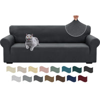 1 x RAW Customer Returns Ystyle Stretch Sofa Cover 4 Seater, Sofa Cover Non-Slip With Armrest, Elastic Couch Cover Jacquard, Universal Sofa Cover Modern, Sofa Protector Dog Cat For Living Room, Gray - RRP €42.64