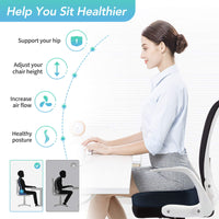 1 x RAW Customer Returns Feagar seat cushion, ergonomic seat cushion chair, orthopedic seat cushion car, coccyx cushion car seat cushion made of memory foam for office chair car armchair, blue - RRP €36.08