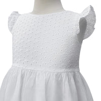 1 x RAW Customer Returns Topophilia Girls Eyelet Dresses, Toddler Short Sleeve A Line Casual Cotton Dress 7-8Y - RRP €19.99