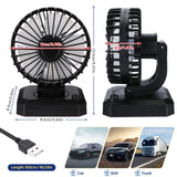 2 x RAW Customer Returns Coikes Car Fan 5V Car Cooling Fan for Dashboard Portable Mini Fan 360 Degree Rotation Car Vehicle Fan USB Charging Multifunctional Cooling Air Fan for Car, SUV, Office, Camping - RRP €19.8