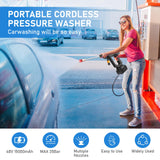 1 x RAW Customer Returns Cordless Pressure Washer, 48V 300W High Pressure Washer, Portable High Pressure Cleaner with Rechargeable Battery, 3 Cleaning Levels, with 5 m Hose, for Car, Patio, Window, Lawn A A  - RRP €37.1