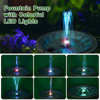 1 x RAW Customer Returns SZMP fountain adjustable bird bath fountain for outdoors 24H with colorful LED lights garden fountain 7 nozzles 5M power cable included Use in gardens, fish tanks, bird bath fountains - RRP €21.99