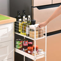 1 x RAW Customer Returns APEXCHASER kitchen trolley with 3 levels, narrow trolley niche shelf on wheels, space-saving kitchen shelf and bathroom shelf, all-purpose trolley for small confined spaces, kitchen, office bathroom, easy assembly - RRP €54.86