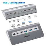 1 x RAW Customer Returns Docking station USB C dual monitor, laptop USB-C hub multiport adapter 14-in-1 triple display with 2x4K HDMI Displayport, USB C3.1, Ethernet, 100W PD, SD TF, USB 3.0 docking station for Windows Mac OS - RRP €71.59