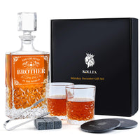 1 x RAW Customer Returns Kollea Gifts for Brother, 28oz Whiskey Decanter Set with 2 Glasses, Great Birthday Gift from Sister, Unique Cool Anniversary Gifts for Men and Him - RRP €40.33