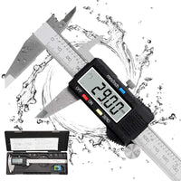 3 x RAW Customer Returns Digital Caliper, Qfun Stainless Steel Vernier Caliper Measuring Tools 150mm Splashproof Dustproof Digital Caliper with LCD Display for Household and Industrial Measurement Gauge - RRP €68.97