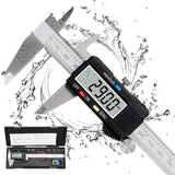 1 x RAW Customer Returns Digital Caliper, Qfun Stainless Steel Vernier Caliper Measuring Tools 150mm Splashproof Dustproof Digital Caliper with LCD Display for Household and Industrial Measurement Gauge - RRP €22.99