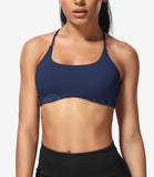 1 x Brand New ZAAYO Sports Bra Women Sports Bra Crossback Without Wire Spaghetti Padded Gym Bra Bustier for Summer Yoga Fitness Navy X-Small - RRP €23.18