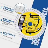 1 x RAW Customer Returns HIGHDRIL 75mmx10mm diamond saw blade, 2 pieces dry wet wheel disc for cutting granite, hard concrete, hard plastic, natural stones, clinker - RRP €18.16