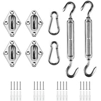 1 x RAW Customer Returns HOMPER Sun Sail Mounting Kit, Sun Sail Accessories Mounting for Square Triangular Sun Sails Stainless Steel 8-piece set for square 16 screws  - RRP €11.8