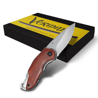 1 x RAW Customer Returns Veridium Small professional mes pocket knife made of Japanese VG10 cobalt stainless steel, keychain knife, folding knife with carabiner and bottle opener. Blade 6 cm Weight 104 g hardened 62 HRC - RRP €22.89