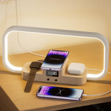 1 x RAW Customer Returns Bedside Lamp with Wireless Charger 3 in 1, Touch Control LED Table Lamp, 5 Color Modes Dimmable, Wireless Charging Desk Lamp for iPhone AirPods iWatch - RRP €45.99